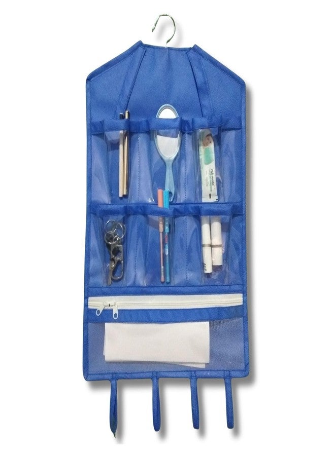 SYSTEMIZE Non-Woven Hanging Organizer for Jewellery Organizer | Socks Organizer | Multiple Uses (Blue Color) Pack of 01 - Image 5
